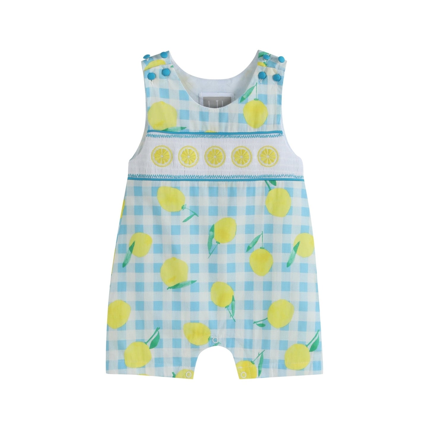 Lemon Smocked Shortalls