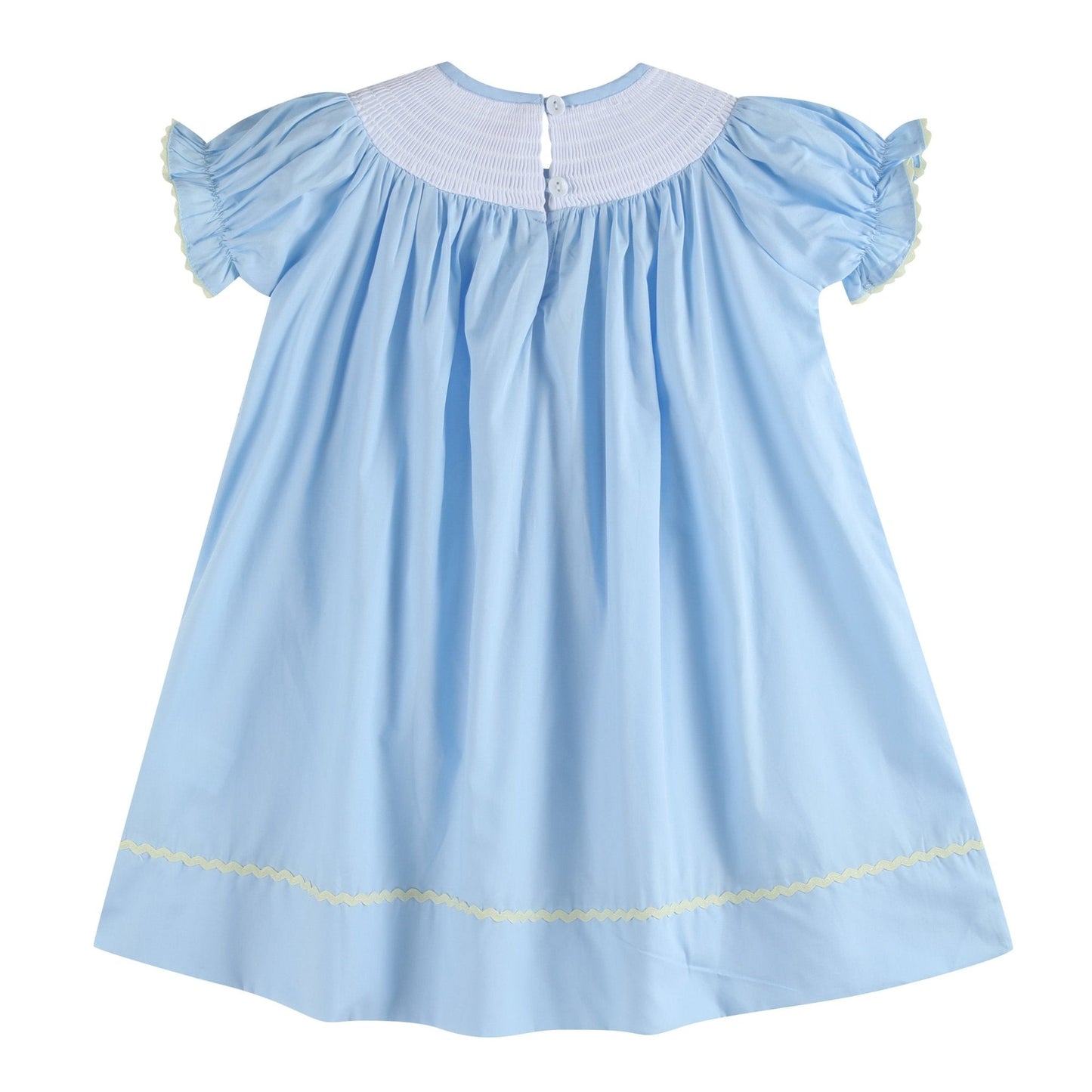 Light Blue Easter Smocked Bishop Dress