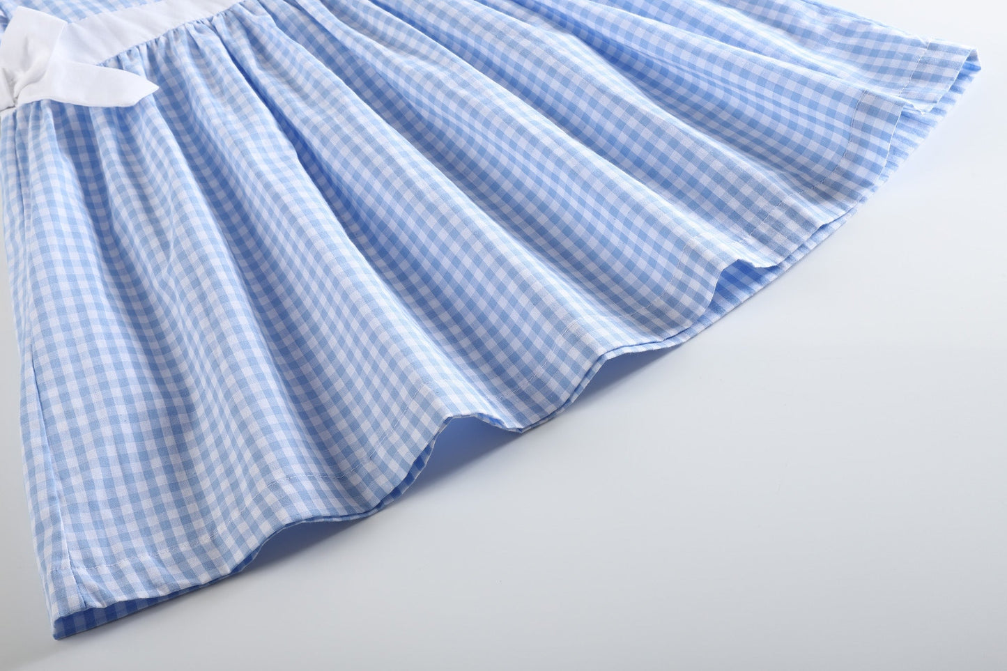 Light Blue Gingham A-Line Dress