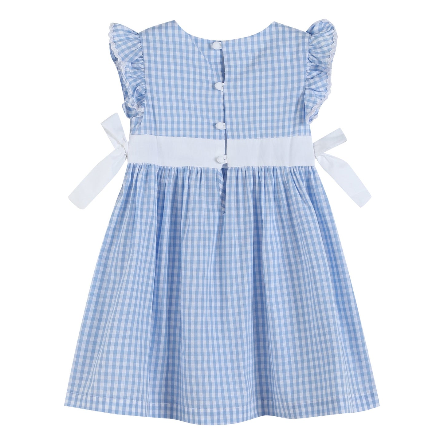 Light Blue Gingham A-Line Dress