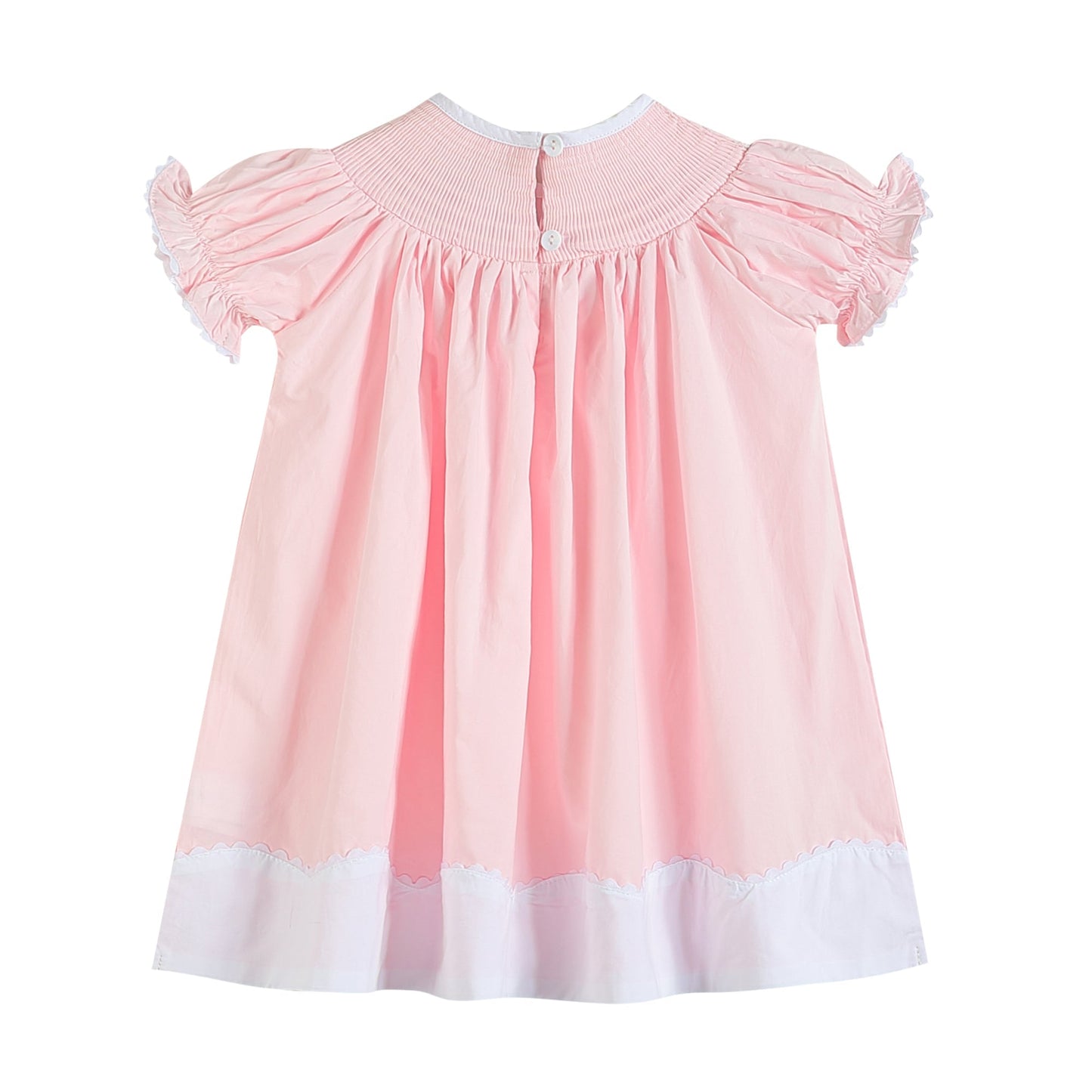 Light Pink Easter Bunny Smocked Bishop Dress