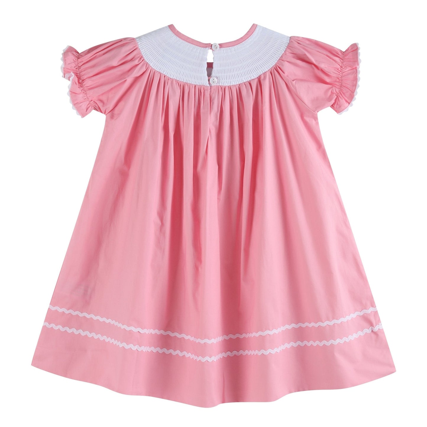 Pink Candy Heart Valentine's Smocked Bishop Dress