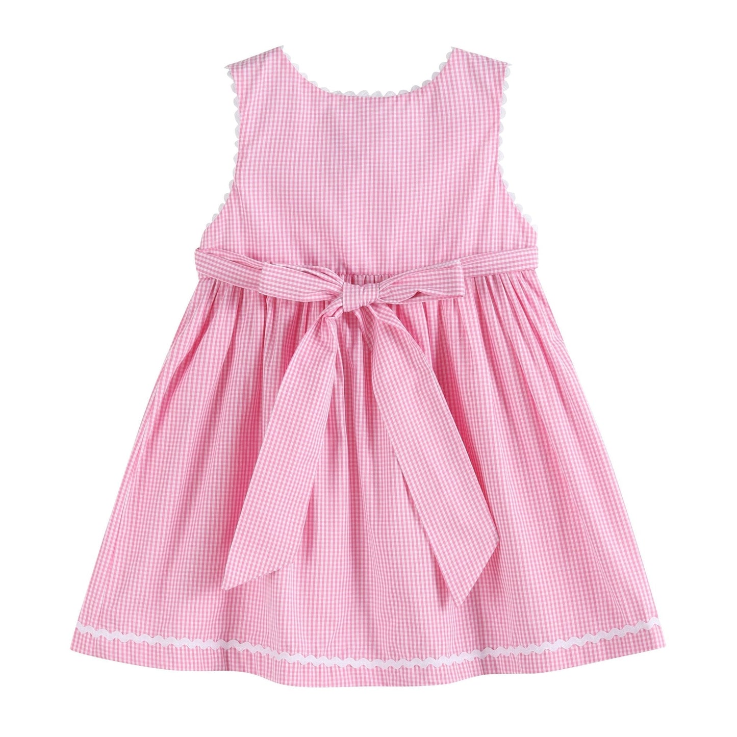 Pink Gingham Bunny Family Button Dress