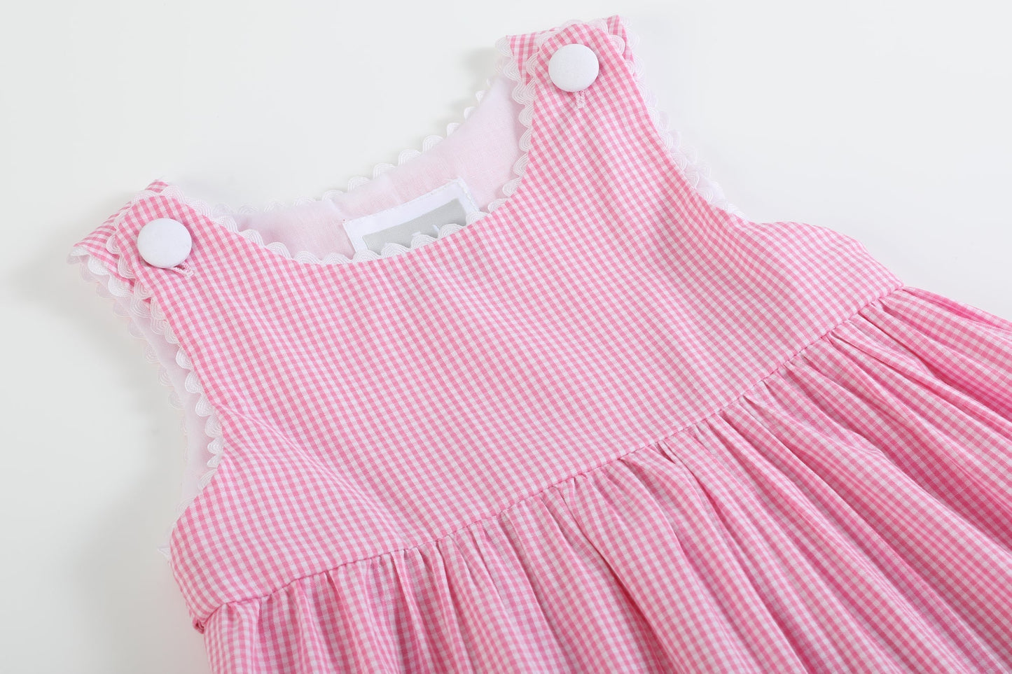 Pink Gingham Bunny Family Button Dress