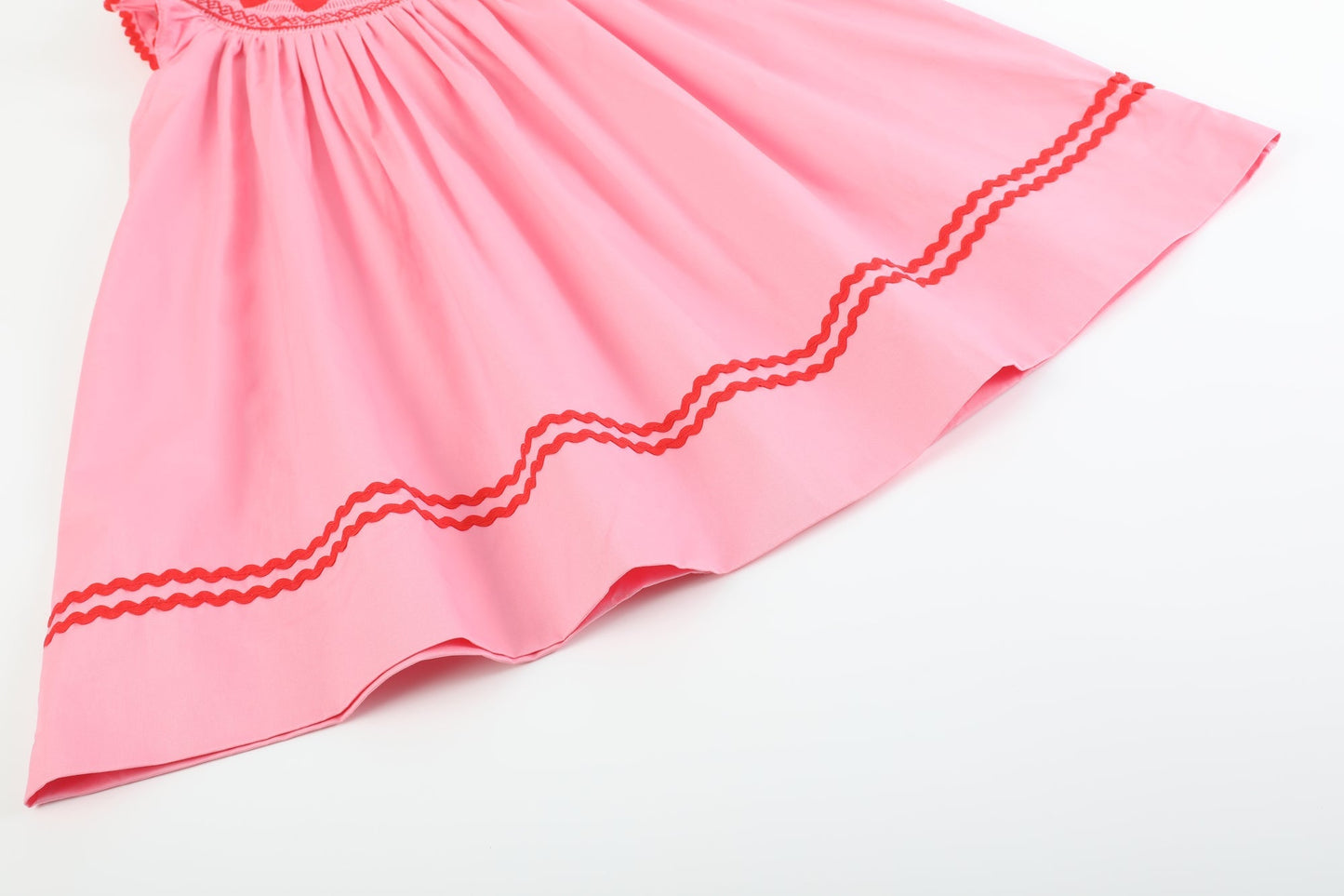 Pink Heart Valentine Smocked Bishop Dress