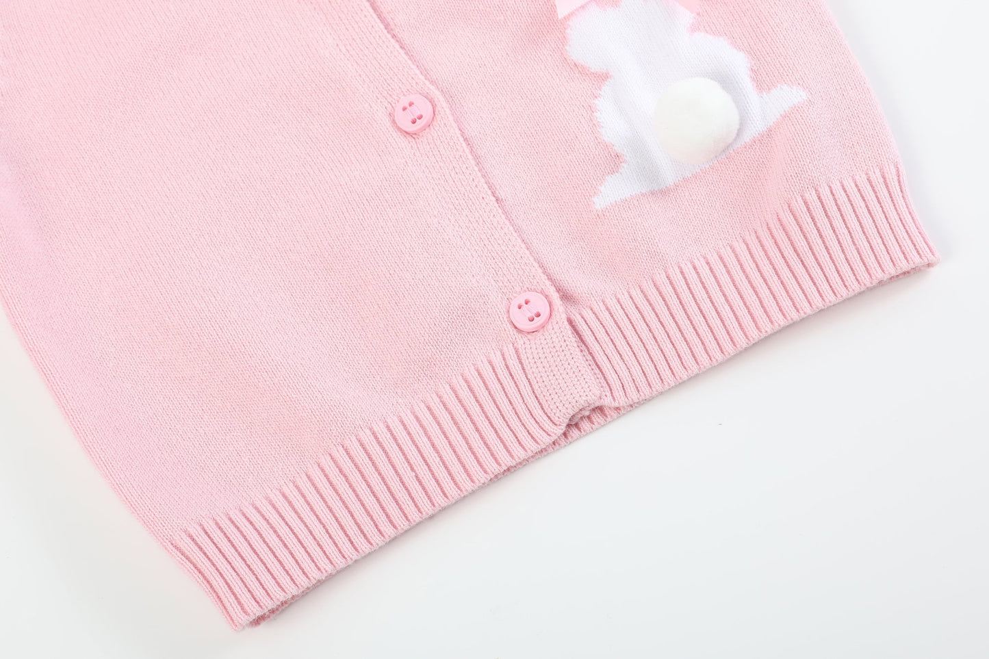 Pink Knit Easter Bunny Cardigan