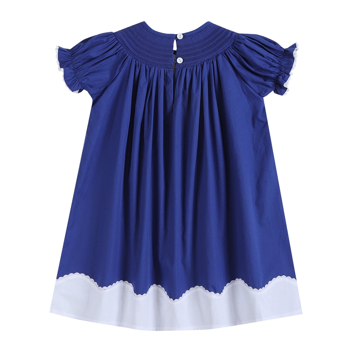 Royal Blue Christmas Nativity Smocked Bishop Dress