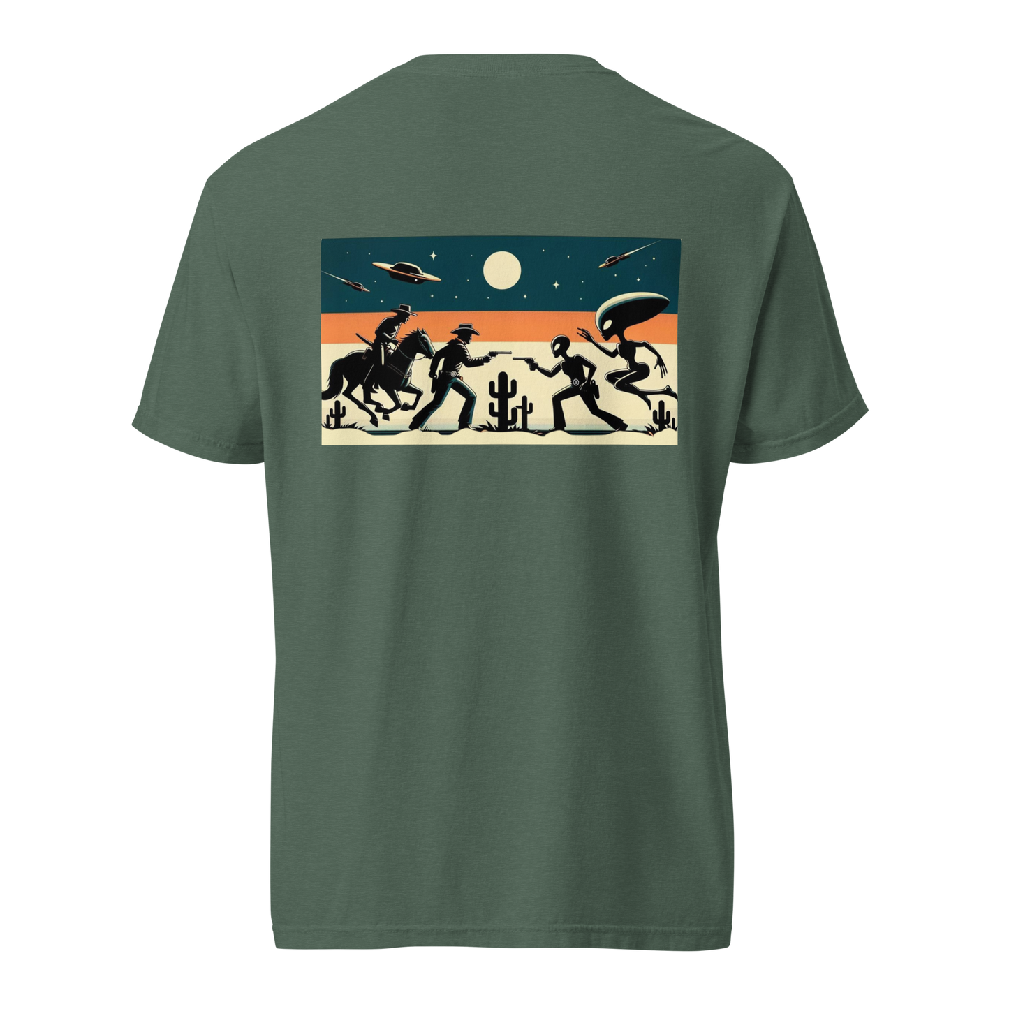 Dueling Cowboys vs Aliens Graphic Tee