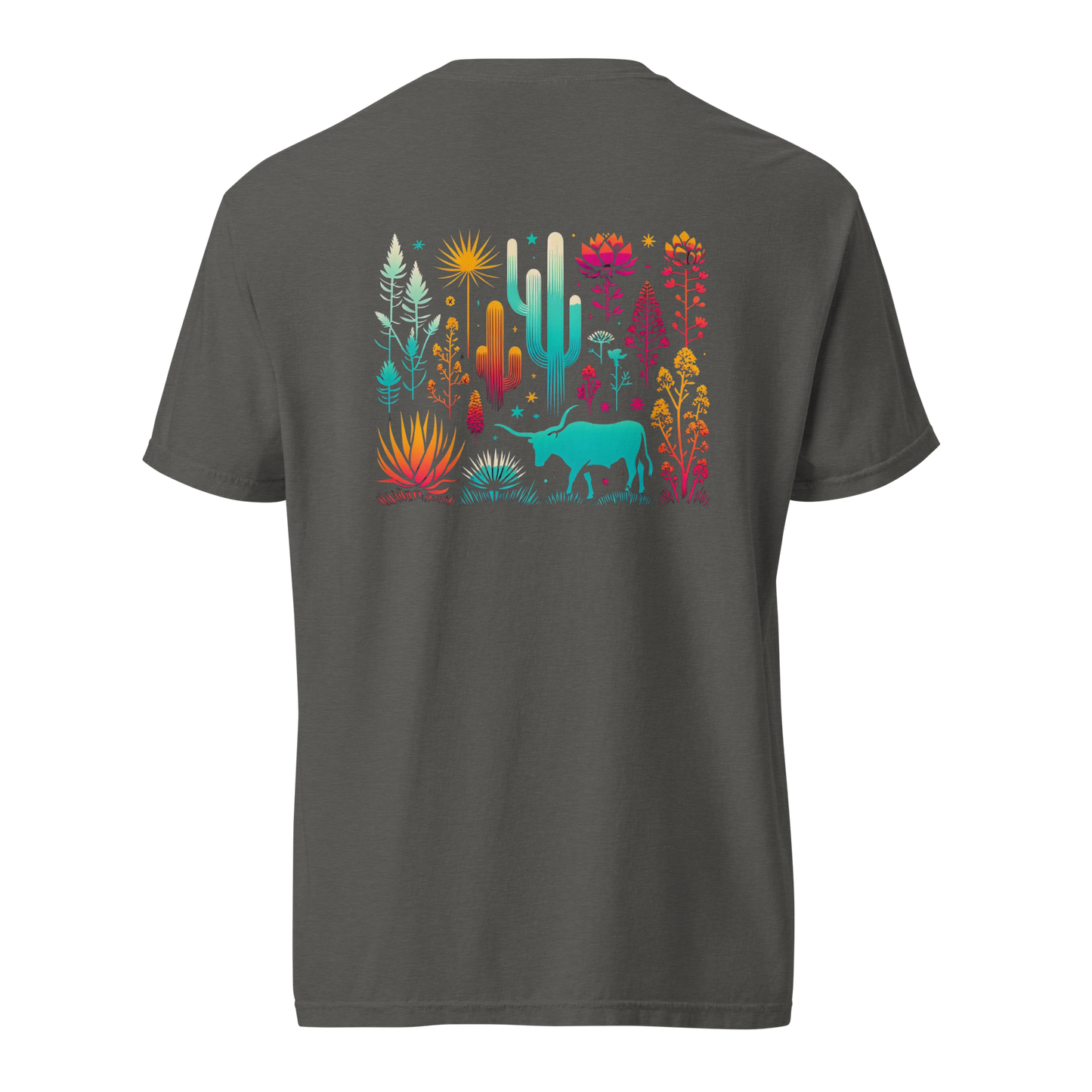 Vibrant Steer Cacti Graphic Tee