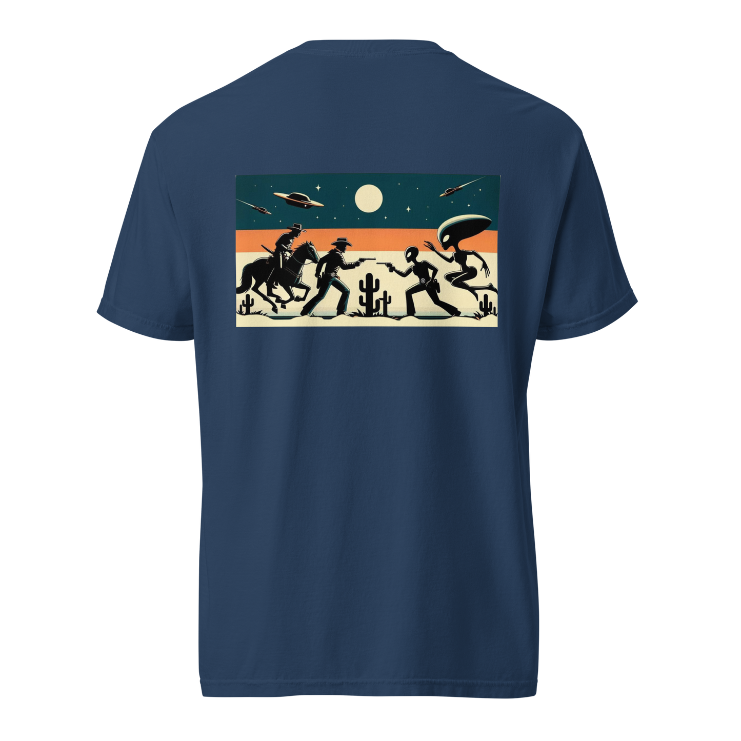 Dueling Cowboys vs Aliens Graphic Tee