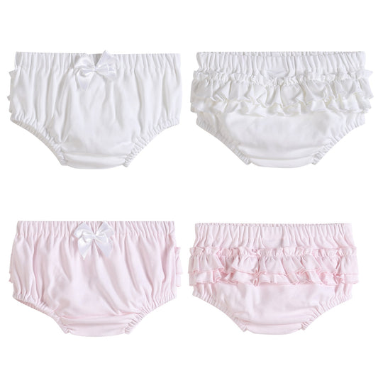 White and Pink Bloomers Knit 2pc Set