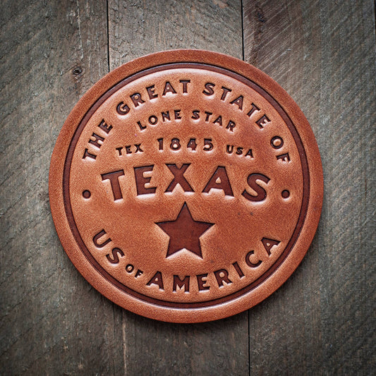 Texas Leather Coaster