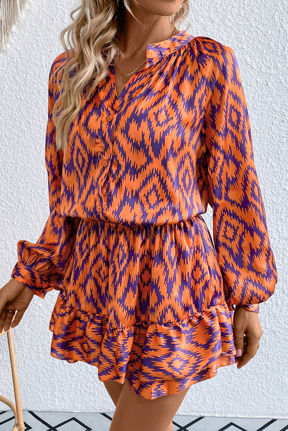 Rompin Around Romper - Orange & Purple