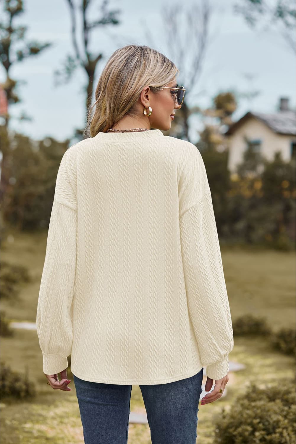 Cleverly Classic V-Neck Dropped Sweater