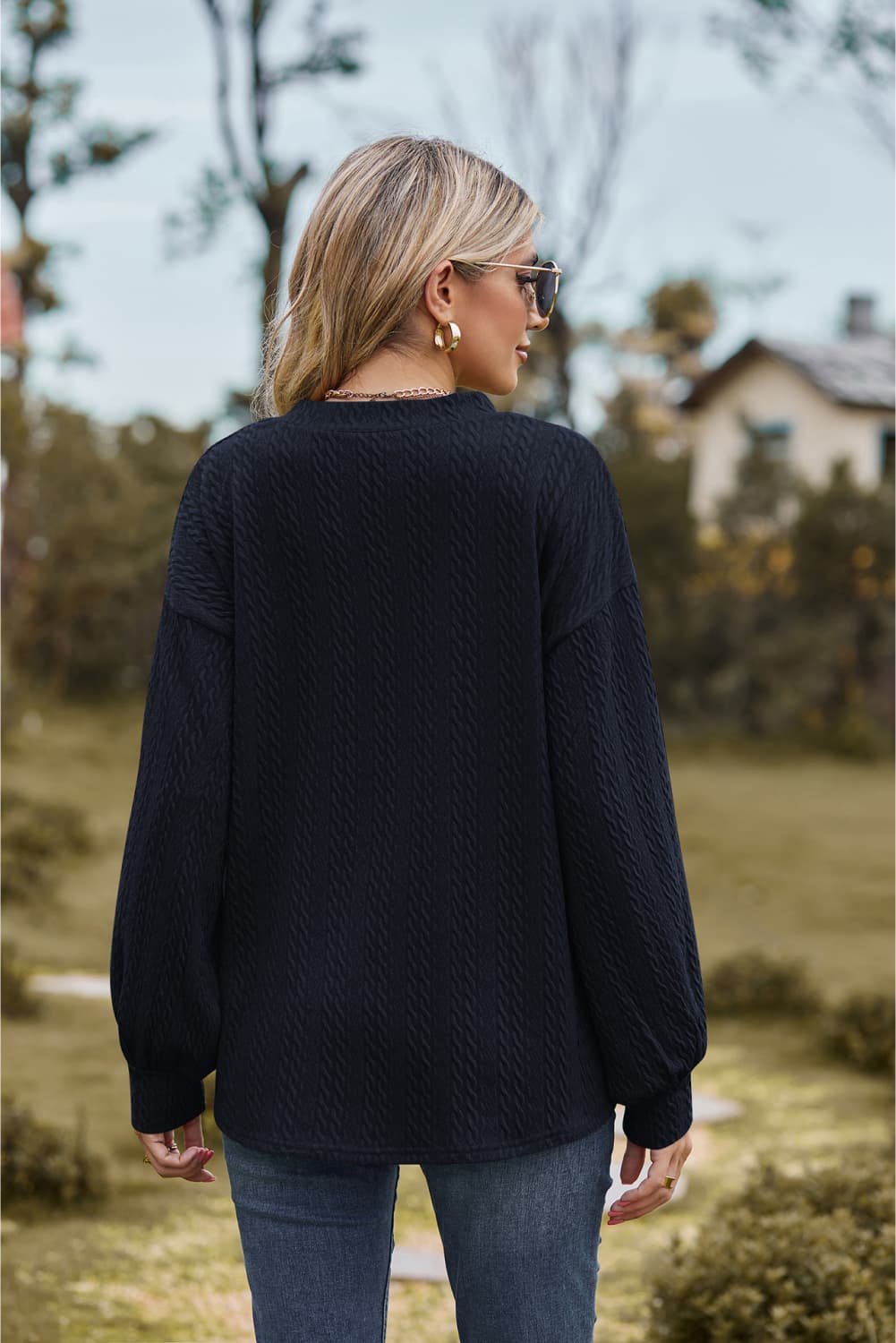 Cleverly Classic V-Neck Dropped Sweater