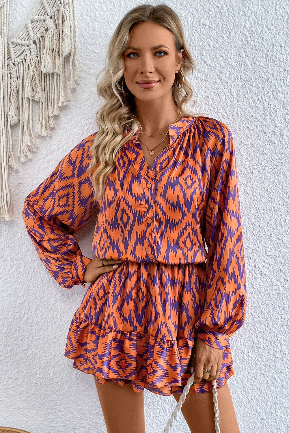 Rompin Around Romper - Orange & Purple