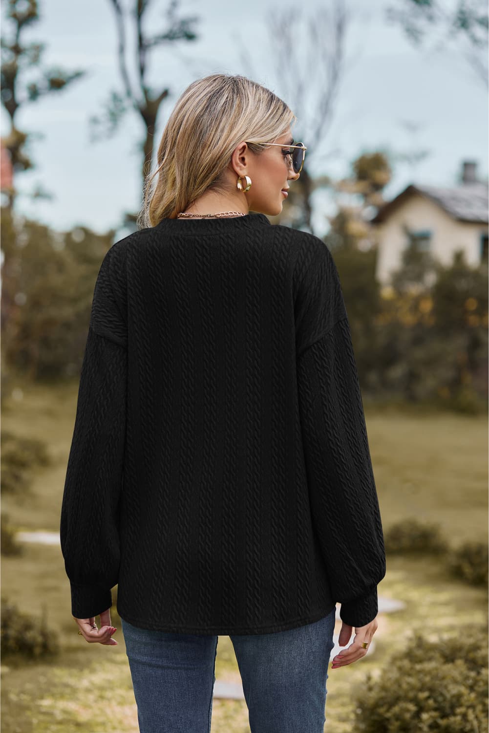 Cleverly Classic V-Neck Dropped Sweater