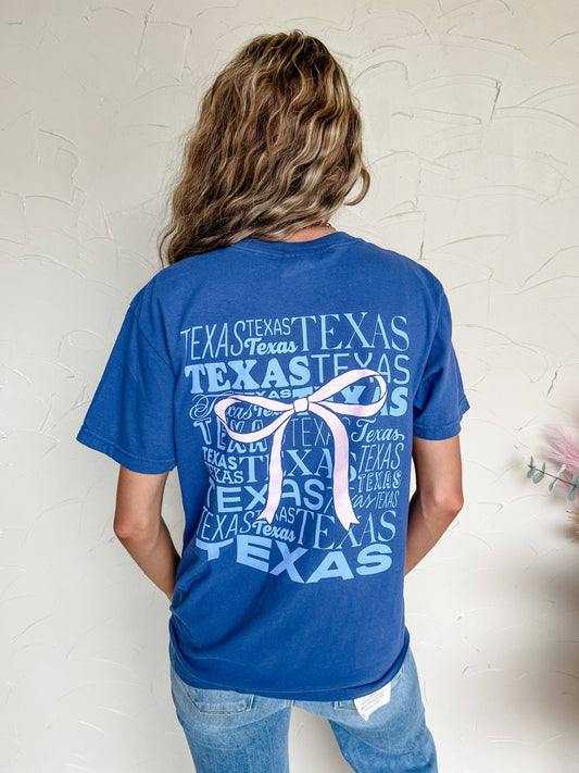 Pink Bow Over Texas T-Shirt