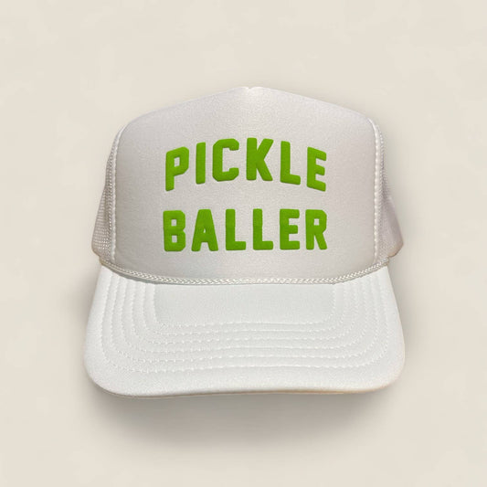 Pickle Baller Trucker Hat | White