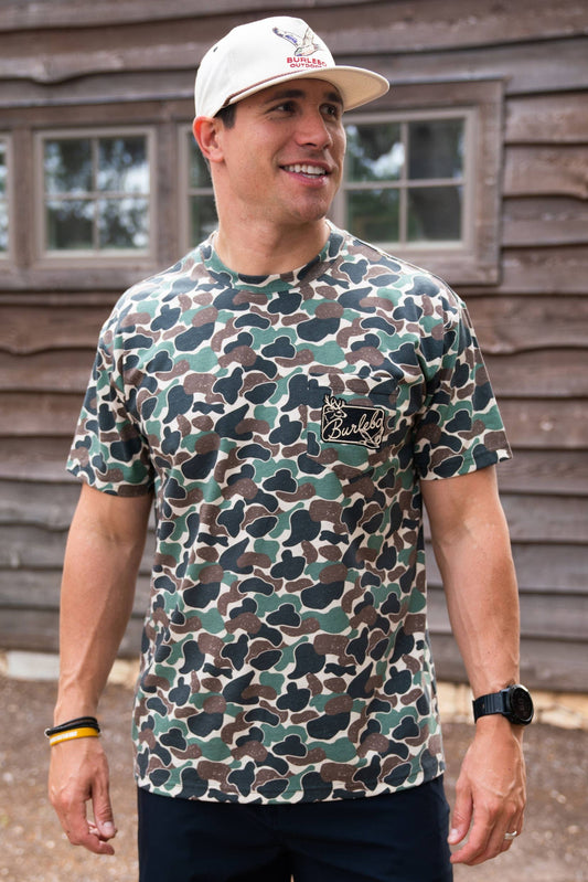 Burlebo - Throwback Camo Tee - Patch Logo Pocket - 1 Medium left!