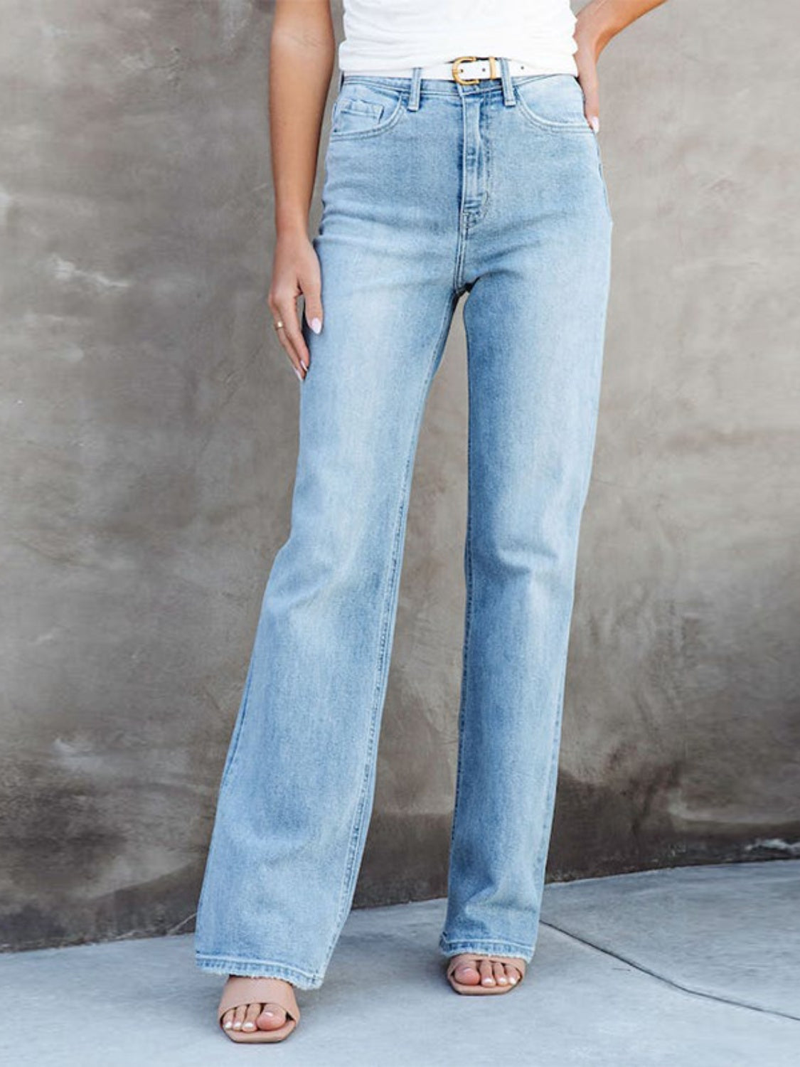 Alix Light Washed Straight Leg Jeans