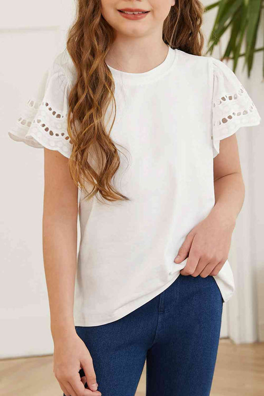 Girls Flutter Sleeve T-Shirt