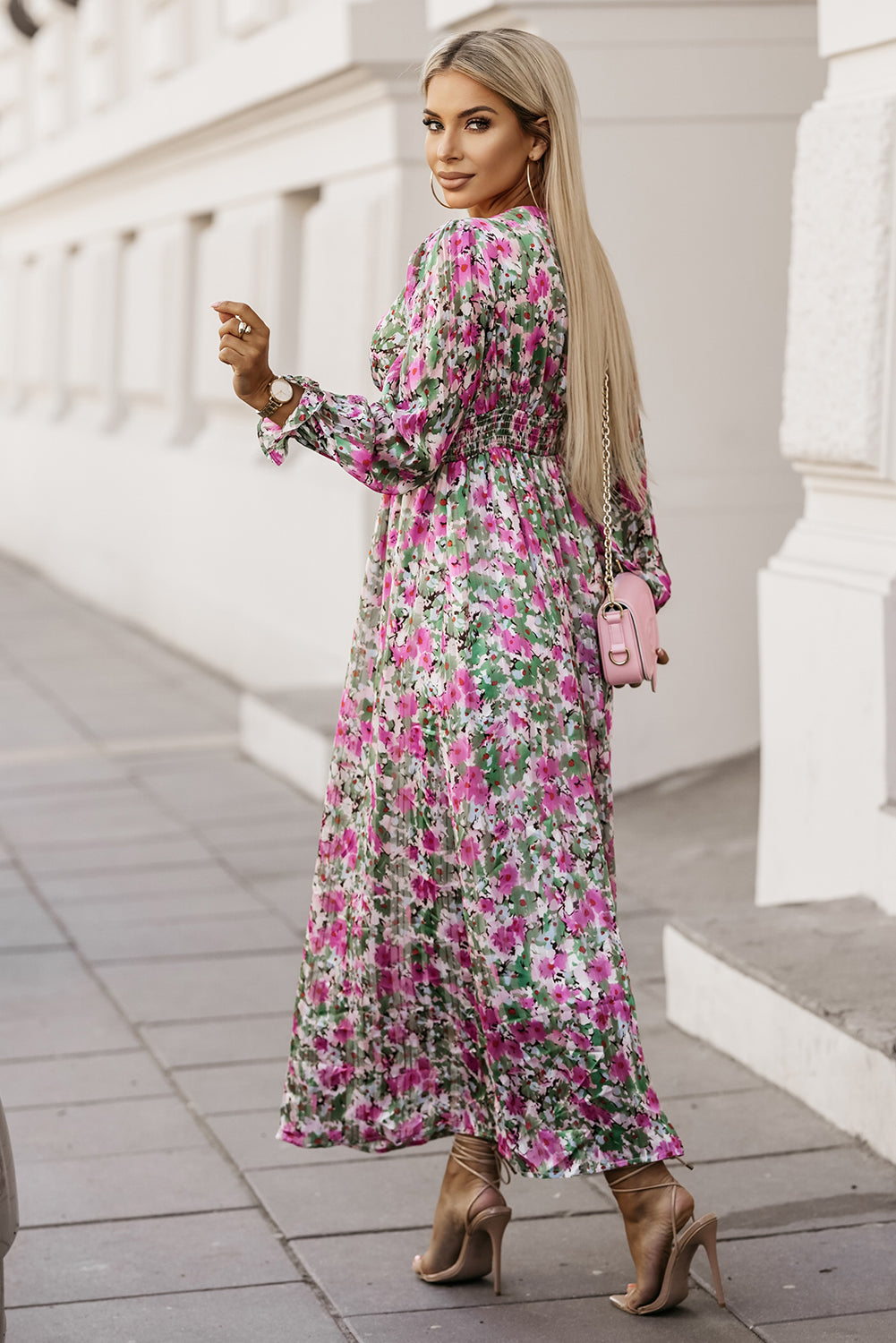 Maryanne Floral Deep V Maxi Dress