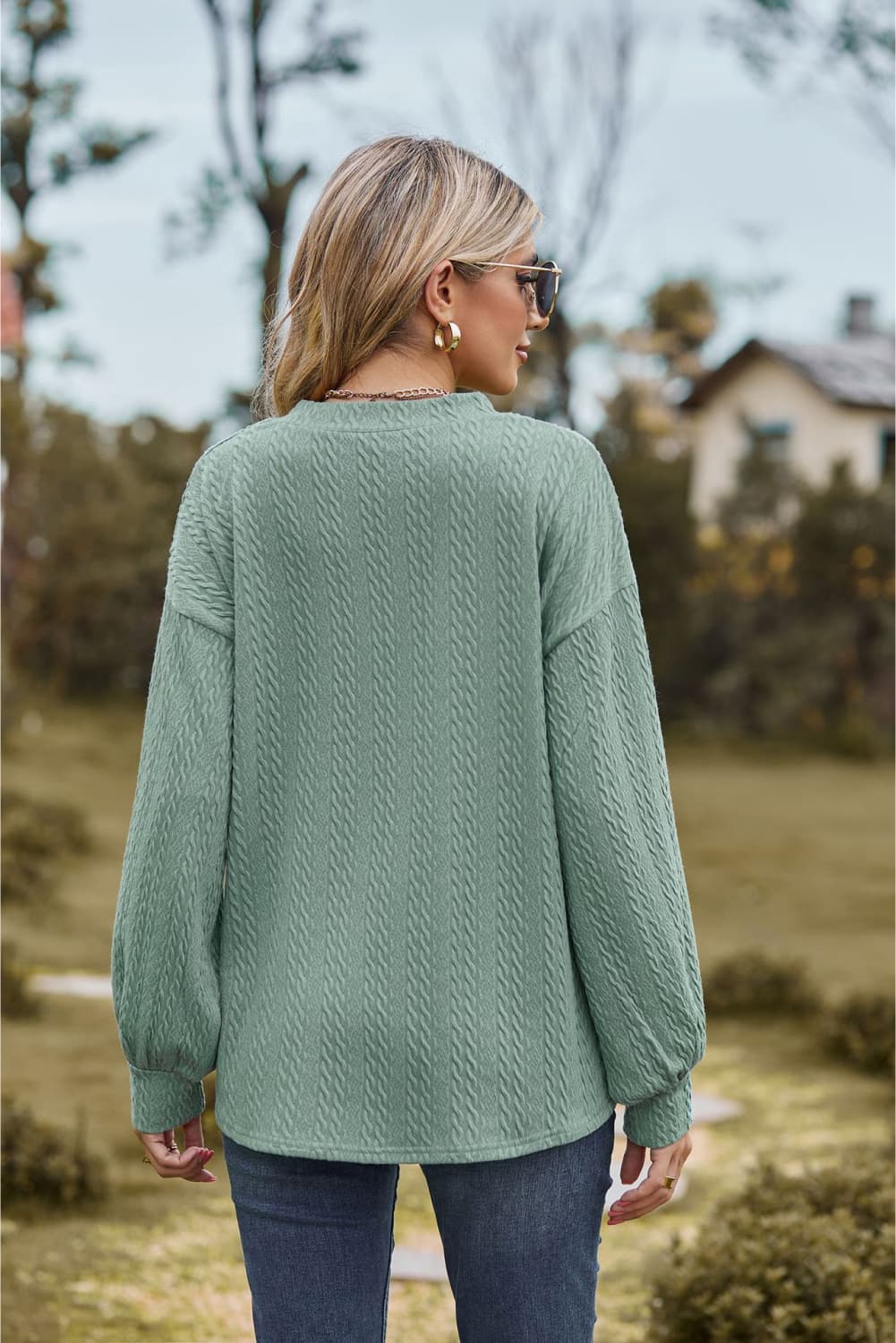 Cleverly Classic V-Neck Dropped Sweater