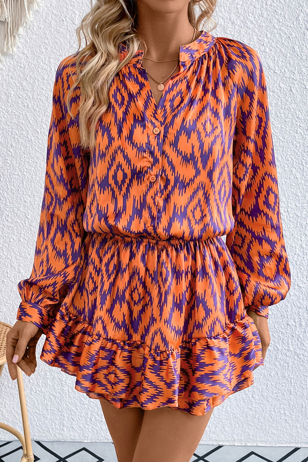 Rompin Around Romper - Orange & Purple