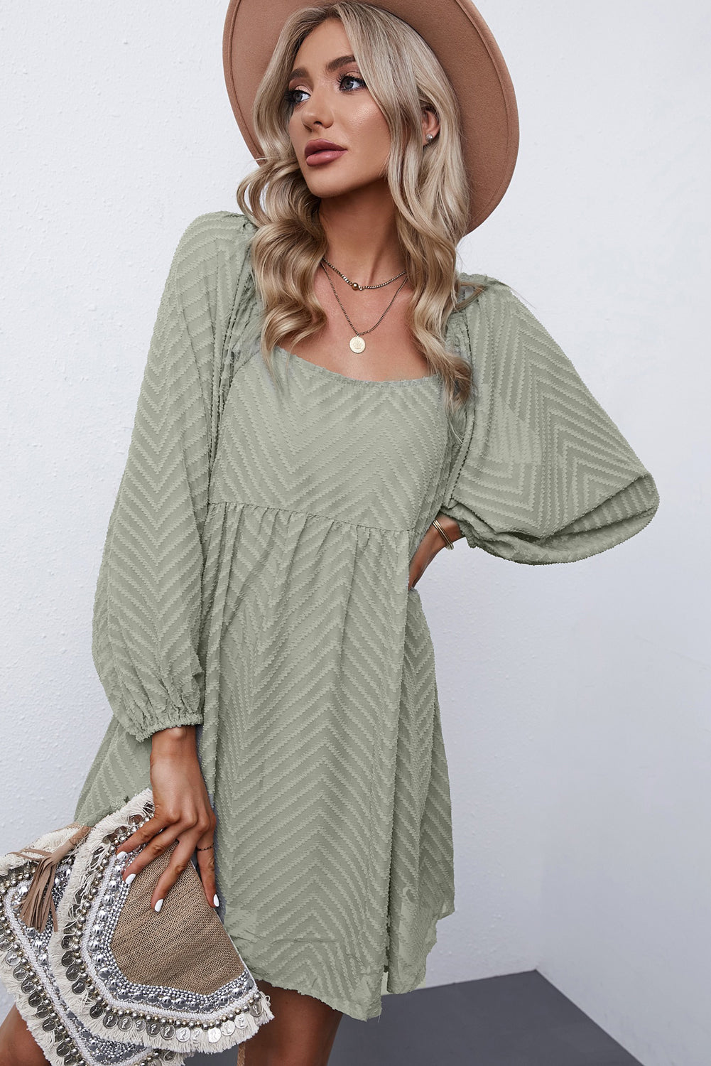 Elena Essential Long Sleeve Mini Dress